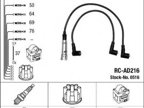 Set cablaj aprindere VW AUDI 80/100 84-94 2,2/2,3 - Cod intern: W20101254 - LIVRARE DIN STOC in 24 ore!!!