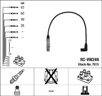 Set cablaj aprindere # Vw Bora 2007 2008 2009 # 7015 # NGK