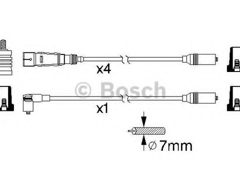 Set cablaj aprindere VW GOLF 3 Estate (1H5) (1993 - 1999) Bosch 0 986 356 339