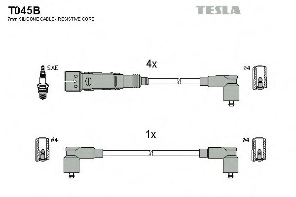 Set cablaj aprindere VW VENTO (1H2) (1991 - 1998) TESLA T045B