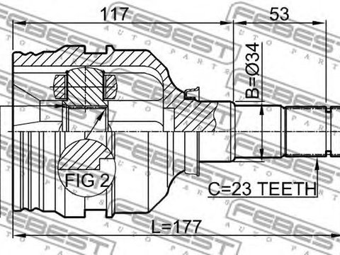 Set cap planetara (articulatie planetara) TOYOTA AVENSIS/COROLLA E12/AURIS 23X34X23 - Cod intern: W20156920 - LIVRARE DIN STOC in 24 ore!!!