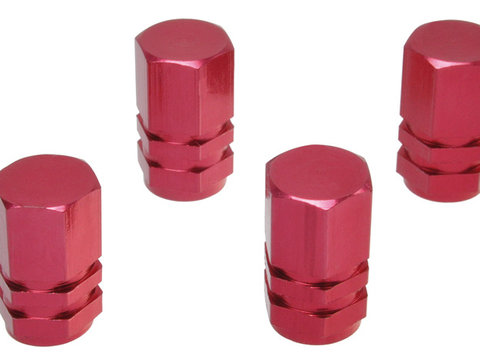 Set capacele auto Automax pentru ventil hexagon rosu, 4 buc.