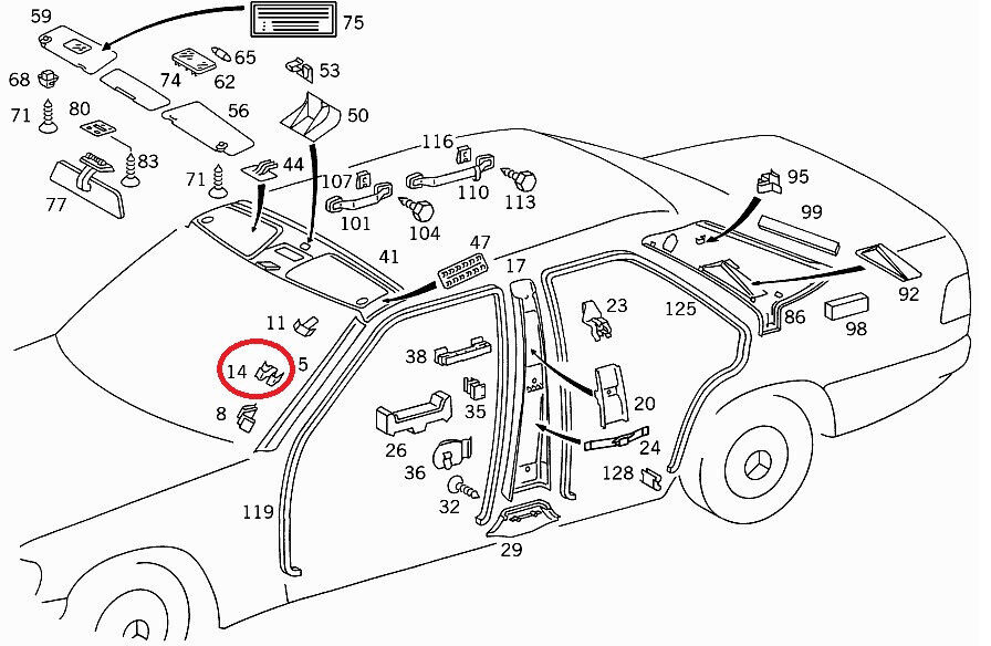 SET CHEDERE USI MERCEDES W123 (4 uși) - PRODUS NO