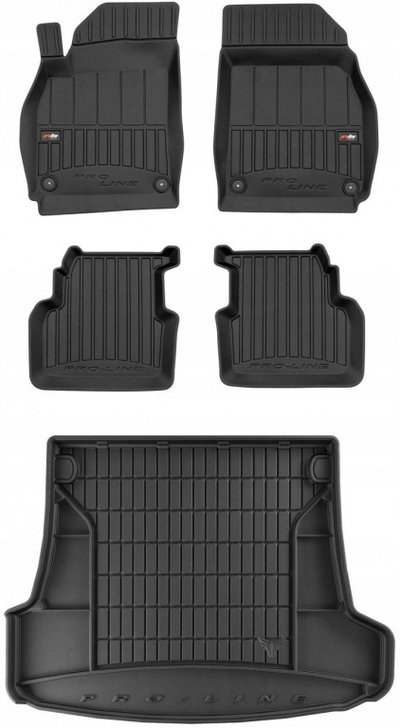 Set Covorase Auto Cauciuc Negro Saab 9-3 2002-2012