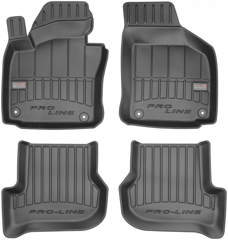 Set Covorase Auto Cauciuc Negro Skoda Octavia 2 2004-2013 Pro Line Tip Tavita 3D 3D407145