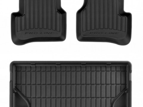 Set Covorase Auto Cauciuc Negro Volkswagen Passat B6 2005-2010 Combi Pro Line Tip Tavita 3D 3D407077 + Tavita Portbagaj Negro Volkswagen Passat B6 2005-2010 Combi TM403475