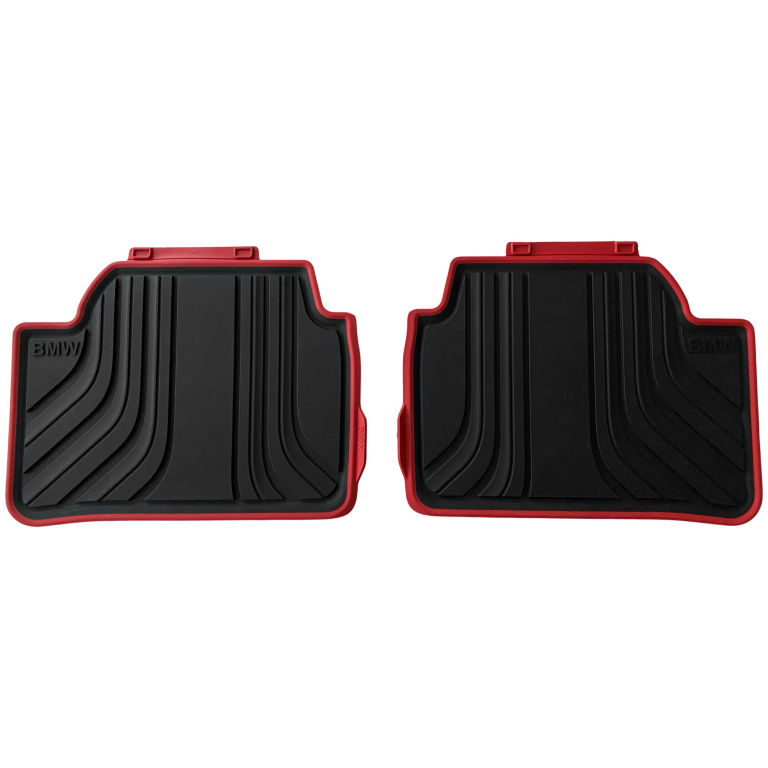 Set Covorase Auto Cauciuc Spate Oe Bmw Seria 1 F20 2010→ Negru / Rosu 51472219795