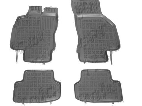 Set covorase auto din cauciuc Seat Leon (5f), 11.2012-, negru, presuri tip tavita, Rezaw 202007 , elastomer, Aftermarket