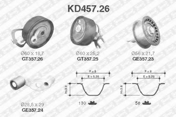 Set curea de distributie AUDI A2 (8Z0) (2000 - 200
