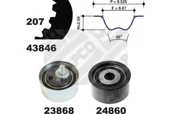 Set curea de distributie AUDI A4 limuzina (8D2, B5), AUDI A8 limuzina (4D2, 4D8), VW PASSAT limuzina (3B2) - MAPCO 73816