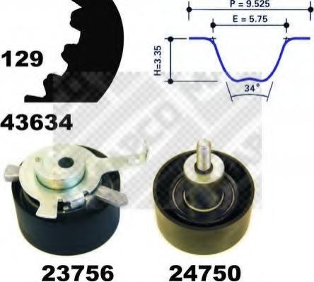 Set curea de distributie FORD MONDEO Mk II (BAP), FORD MONDEO Mk II combi (BNP), FORD MONDEO Mk II limuzina (BFP) - MAPCO 23603