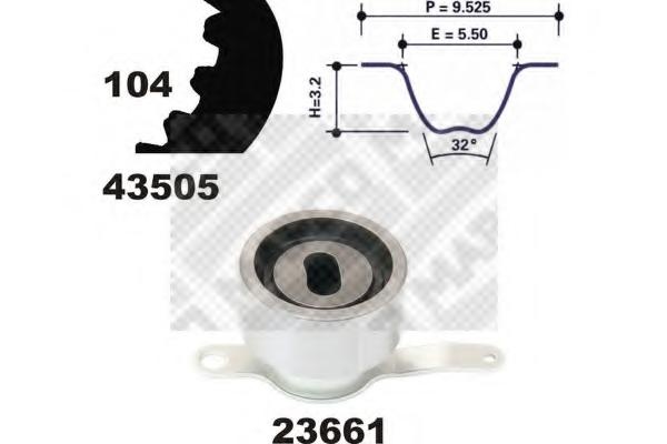 Set curea de distributie HONDA CIVIC Mk IV limuzina (EG, EH), HONDA CIVIC Mk IV cupe (EJ), HONDA CIVIC Mk IV hatchback (MA, MB) - MAPCO 23505