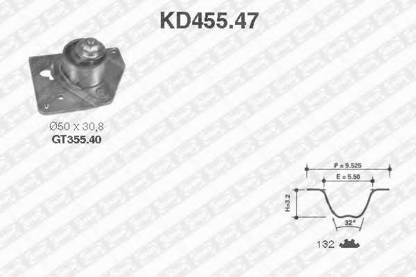 Set curea de distributie RENAULT LAGUNA I I (B56_, 556_), MITSUBISHI CARISMA (DA_), RENAULT LAGUNA I Estate (K56_) - SNR KD455.47