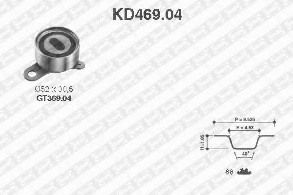 Set curea de distributie TOYOTA COROLLA limuzina (_E8_), TOYOTA COROLLA SPRINTER cupe (AE86), TOYOTA COROLLA Liftback (_E8_) - SNR KD469.04