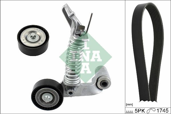 Set curea transmisie cu canel Multi-V-belt set with tensioner MERCEDES A W176 B SPORTS TOURER W246 W242 CLA C117 CLA SH MERCEDES-BENZ GLA-CLASS (X156), Crossover, 12.2013 - INA 529 0319 10