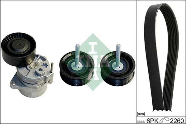 Set curea transmisie cu canel V-belts set with rollers MERCEDES C CL203 C T-MODEL S203 C T-MODEL S204 C W203 C W204 CLC MERCEDES-BENZ E-CLASS (W211), Sedan, 03.2002 - 03.2009 INA 529 0115 10
