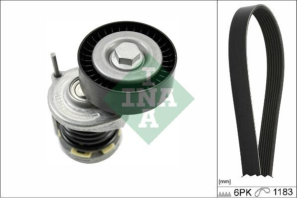 Set curea transmisie cu canel V-belts set with rollers SEAT CORDOBA IBIZA III IBIZA IV IBIZA IV SC SKODA FABIA I FABIA SKODA FABIA II (542), Hatchback, 12.2006 - 12.2014 INA 529 0466 10