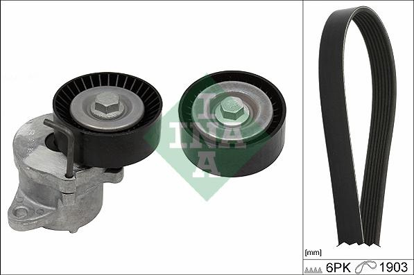 Set curea transmisie cu canel V-belts set with rollers CHEVROLET MALIBU OPEL ASTRA J ASTRA J GTC INSIGNIA A INSIGNIA A VAUXHALL INSIGNIA Mk I (A) Country Tourer (G09), Kombi, 07.2008 - 05.2017 INA 529 0348 10
