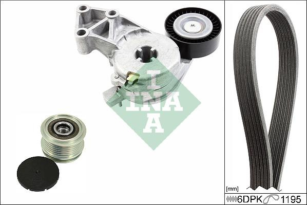 Set curea transmisie cu canel V-belts set with rollers AUDI A3 TT SEAT ALHAMBRA LEON TOLEDO II SKODA OCTAVIA I VW BORA VW NEW BEETLE (1Y7), Сabrioletă, 09.2002 - 12.2011 INA 529 0470 20