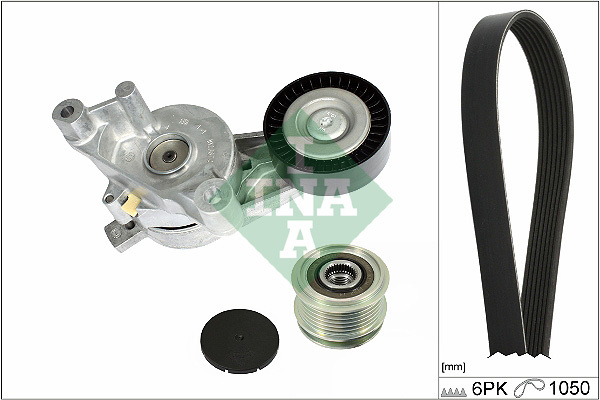 Set curea transmisie cu caneluri (529 0468 20 529046820 INA) AUDI,SEAT,SKODA,VW A3|A3, A3 / S3|ALTEA|ALTEA XL|BORA / JETTA, GOLF, JETTA, VENTO|BORA, JETTA, VENTO|CADDY|GOLF PLUS|GOLF, RABBIT|LAURA, OC