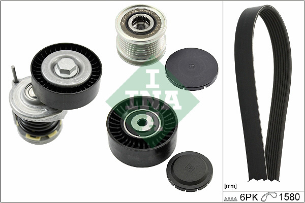Set curea transmisie cu caneluri (529 0521 20 529052120 INA) AUDI,SEAT A4|A4 Allroad|A4, A4 / S4|A5, A5 / S5|A6|A6, A6 / S6|EXEO|Q5