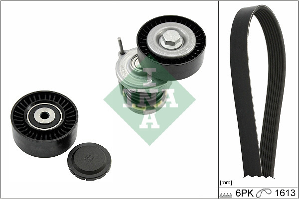 Set curea transmisie cu caneluri 529046710 INA pentru Audi A4 Vw Crafter