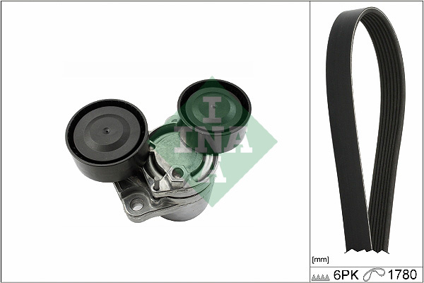 Set curea transmisie cu caneluri (529051010 INA) BMW