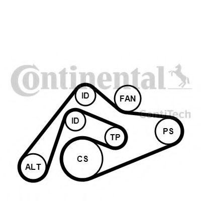 Set curea transmisie cu caneluri AUDI A6 Avant (4B5, C5) (1997 - 2005) CONTITECH 6PK2404K1 piesa NOUA