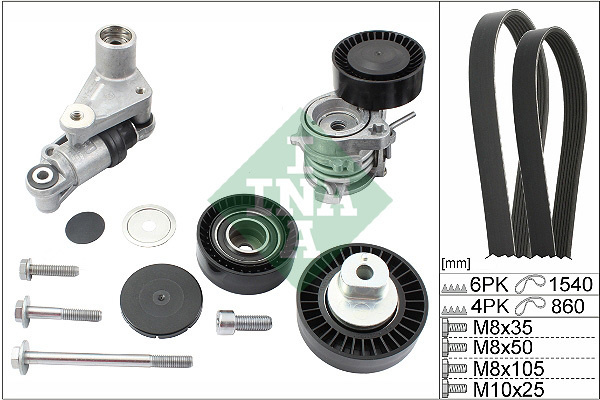 Set curea transmisie cu caneluri # Bmw Seria 3 2000 2001 2002 2003 2004 2005 # 529005310 # INA