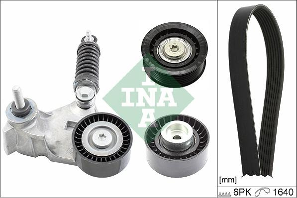 Set curea transmisie cu caneluri FORD TRANSIT (FA_), Van, 01.2000 - 05.2006 INA 529 0104 10