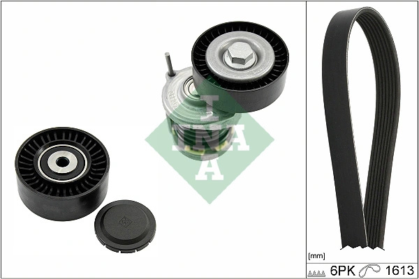 Set curea transmisie cu caneluri INA AUDI A4 B6 (8E2) 2000-2004 - 529 0467 10