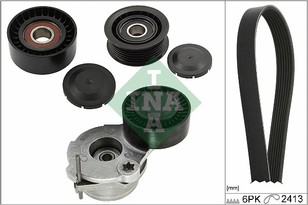 Set curea transmisie cu caneluri INA AUDI A7 Sportback (4GA, 4GF) 2010-2018 - 529 0484 10