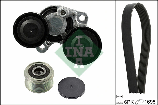 Set curea transmisie cu caneluri INA BMW 4 Gran Coupe (F36) 2014-2015 - 529 0206 20