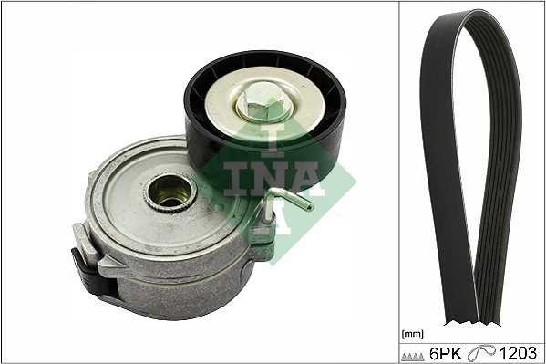 Set curea transmisie cu caneluri INA CITROËN C6 (TD_) 2006-2012 - 529 0357 10
