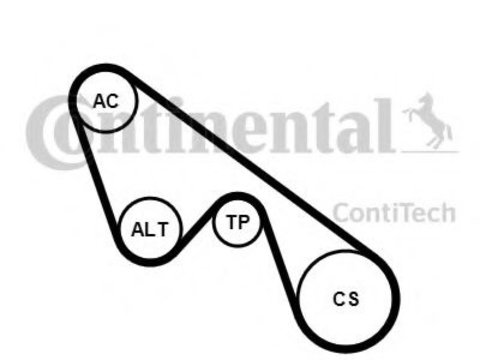 Set curea transmisie cu caneluri LANCIA DELTA III (844) (2008 - 2014) CONTITECH 5PK1150K1 piesa NOUA
