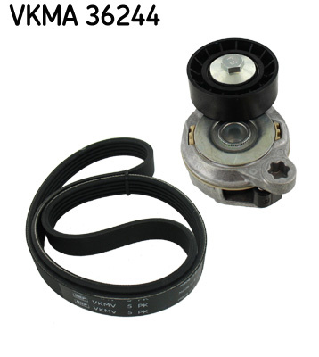 Set curea transmisie cu caneluri Multi-V-belt set with tensioner VOLVO S60 II S80 II V60 I V70 III XC60 I XC70 II 2.0 d/2.4D/2.4DH 03.06-05.18 SKF VKMA 36244