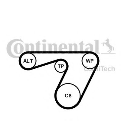 Set curea transmisie cu caneluri OPEL CORSA D (2006 - 2016) CONTITECH 6PK1180K1