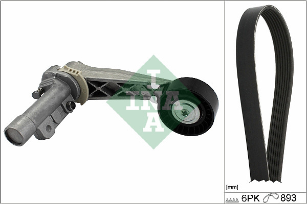 Set curea transmisie cu caneluri # Peugeot 208 2014 2015 2016 2017 2018 2019 2020 2021 2022 2023 2024 2025 # 529050310 # INA