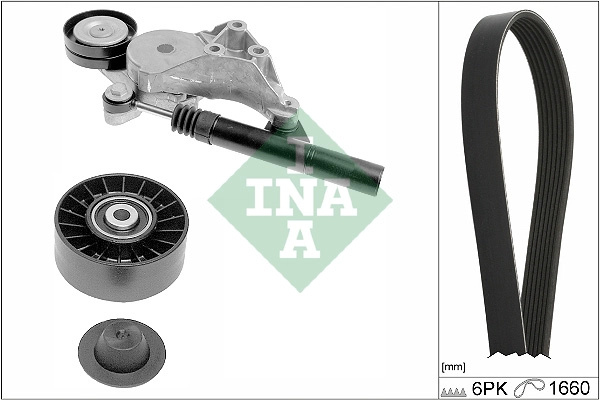 Set curea transmisie cu caneluri Schaeffler INA 529 0471 10 pentru SKODA OCTAVIA I Combi (1U5) 1998-2010