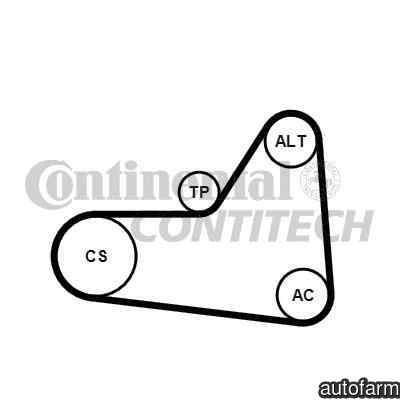 Set curea transmisie cu caneluri SEAT IBIZA V 6J5 CONTITECH 6PK1070K1