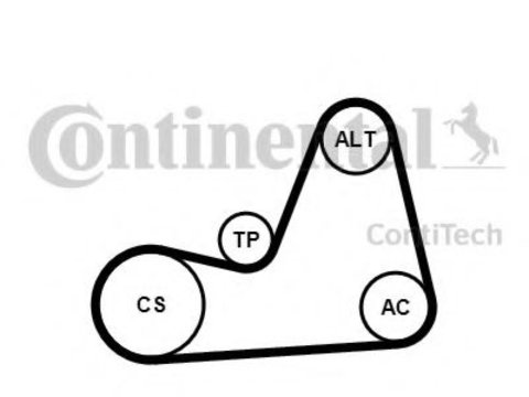 Set curea transmisie cu caneluri VW GOLF VI (5K1) (2008 - 2013) CONTITECH 6PK1100K1 piesa NOUA