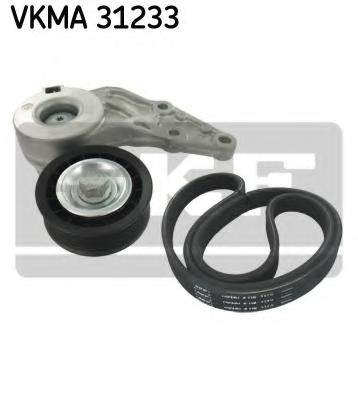 Set curea transmisie cu caneluri VW SHARAN (7M8, 7M9, 7M6), FORD GALAXY (WGR), SEAT ALHAMBRA (7V8, 7V9) - SKF VKMA 31233
