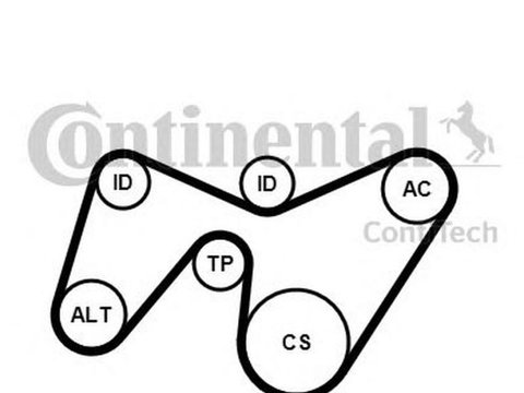 Set Curea transmisie FORD MONDEO III B5Y CONTITECH 6PK1642K2