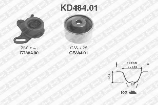 Set curele KD484 01 SNR pentru Hyundai Avante Hyundai Elantra Hyundai Lantra Hyundai Accent Hyundai Excel Hyundai Pony Hyundai Coupe Hyundai Tiburon Hyundai Lavita Hyundai Matrix Hyundai Verna Hyundai Click Hyundai Getz Hyundai Tb Kia Cerato Kia Spec