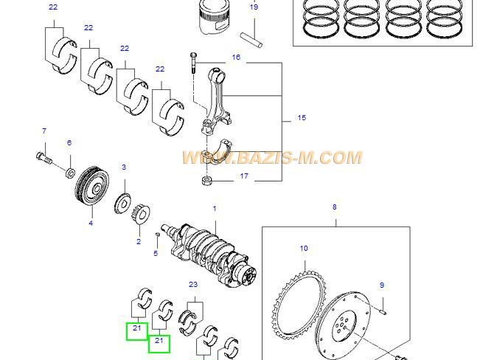 Set cuzineti arbore original pentru Hyundai / Kia , cod origine 21020-38100 / 2102038100