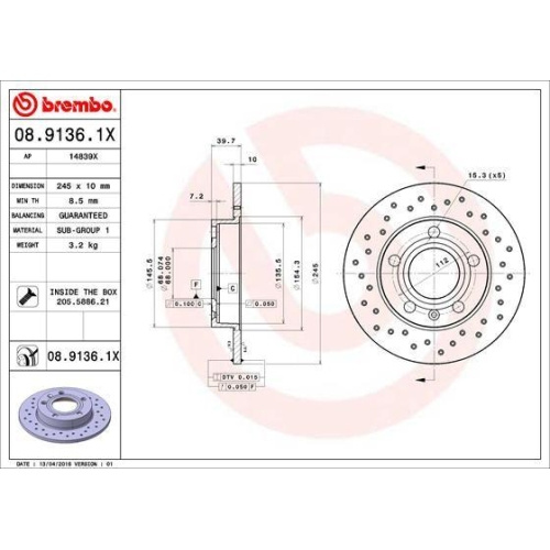 Set discuri frana Audi A4 B6 (8e2), A4 B6 Avant (8