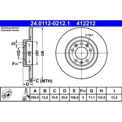 Set discuri frana spate ATE Citroen C4 Grand Picas