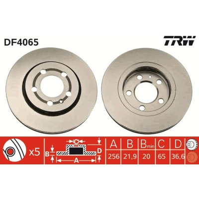 Set discuri frana spate TRW Audi A3 (8L) 1996-2006