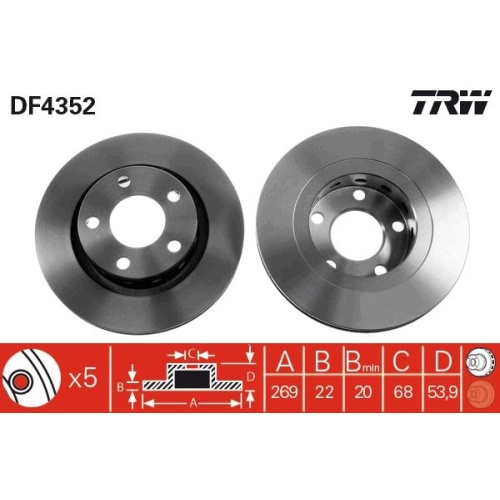 Set discuri frana spate TRW, Audi A6 (C5), 1997-20