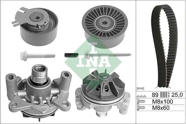Set distributie curea si pompa apa INA OPEL MOVANO A caroserie (X70) 2000-2008 - 530 0198 30